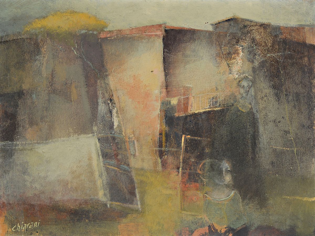 Franco Chiarani, (1946), , Öl/Holz, links unten sign., Rahmen ,gesamt ca. 47x37 cm