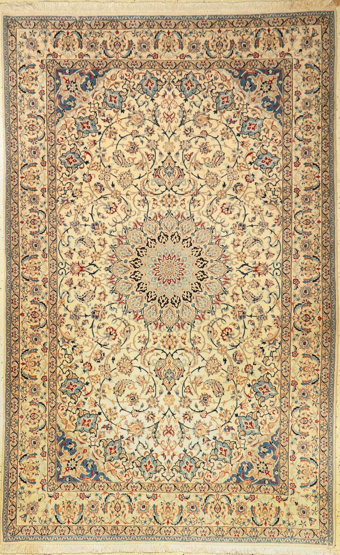Nain fein (6 LA), Persien, ca. 30 Jahre, Korkwolle mit Seide, ca. 210 x 132 cm, EHZ: 2