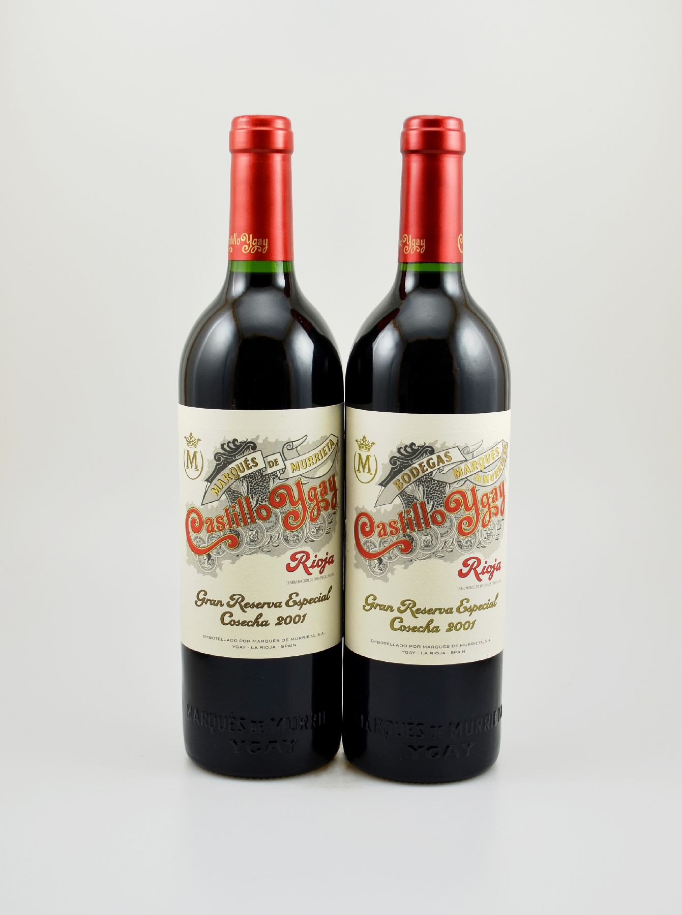 2 Flaschen 2001 Marques de Murrieta Castillo Ygay, Rioja, Gran Reserva Especial, je 75 cl, 14 % Vol., Füllstände: je into neck, hervorragend ...