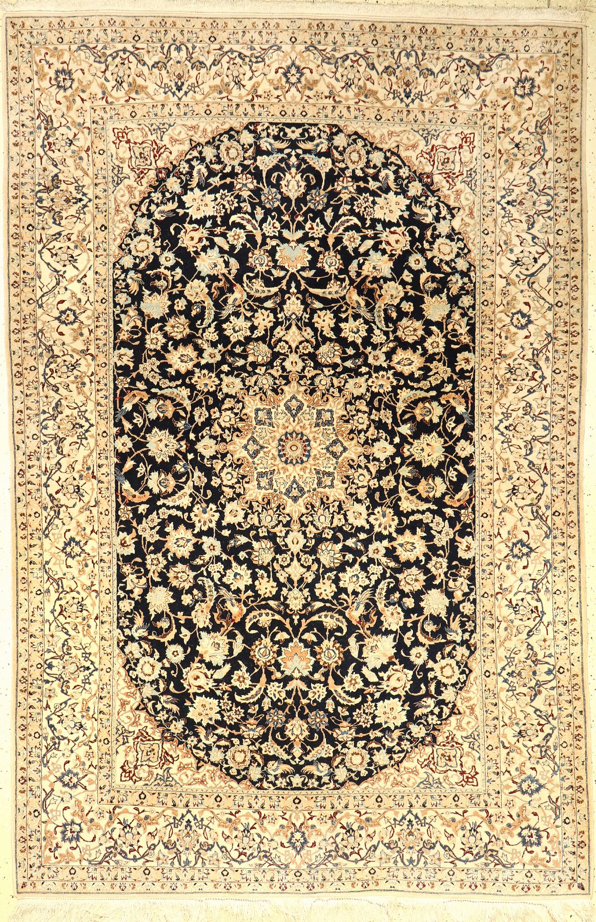 Nain fein, Persien, ca. 60 Jahre, Korkwollemit Seide, ca. 244 x 160 cm, EHZ: 2