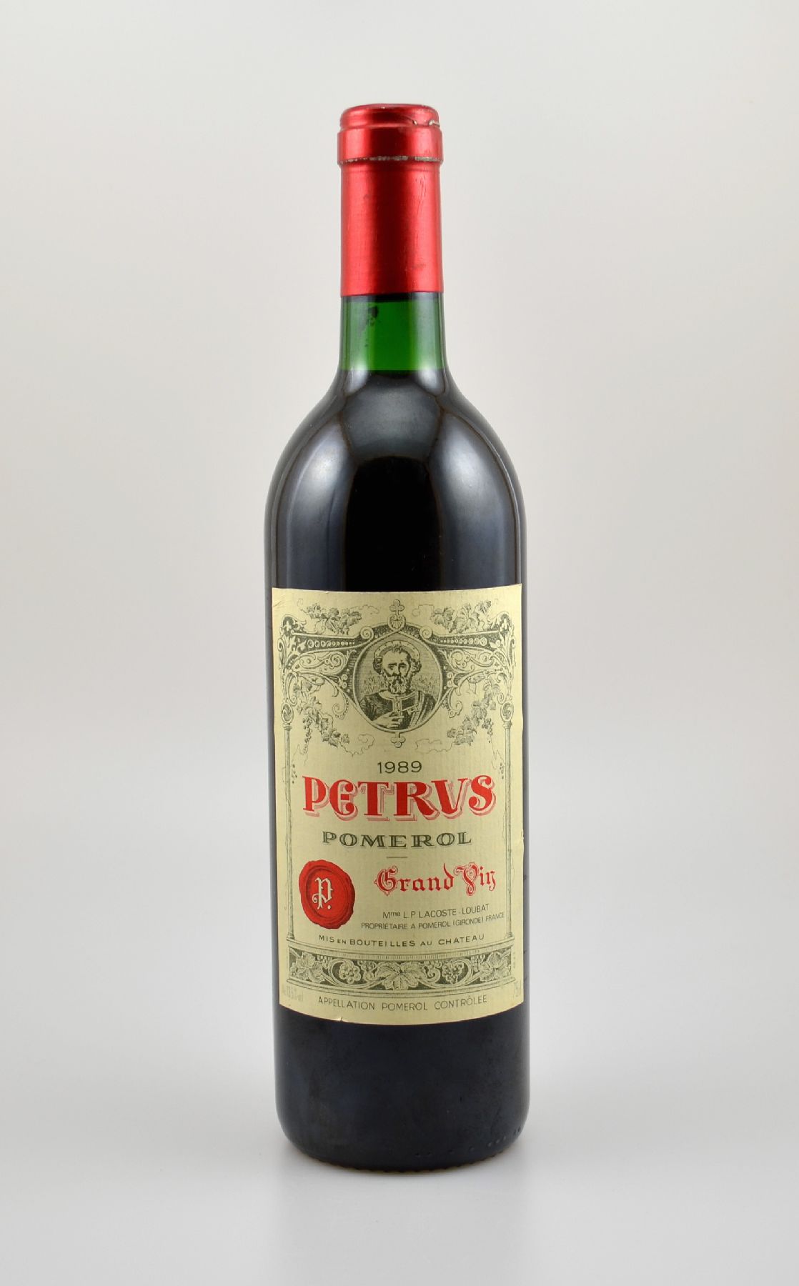 1 Flasche 1989 Petrus, Pomerol, ca. 75 cl, 13,5 % Vol., Füllstand: ca. into neck, hervorragender Erhaltungszustand, unverkostet, Provenienz: Aus ...