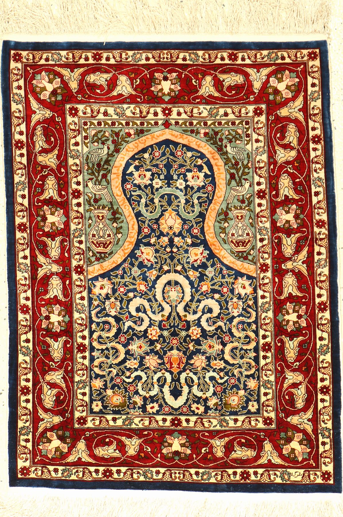 Hereke Seide, Türkei, ca. 40 Jahre, reine Naturseide, ca. 81 x 61 cm, EHZ: 2