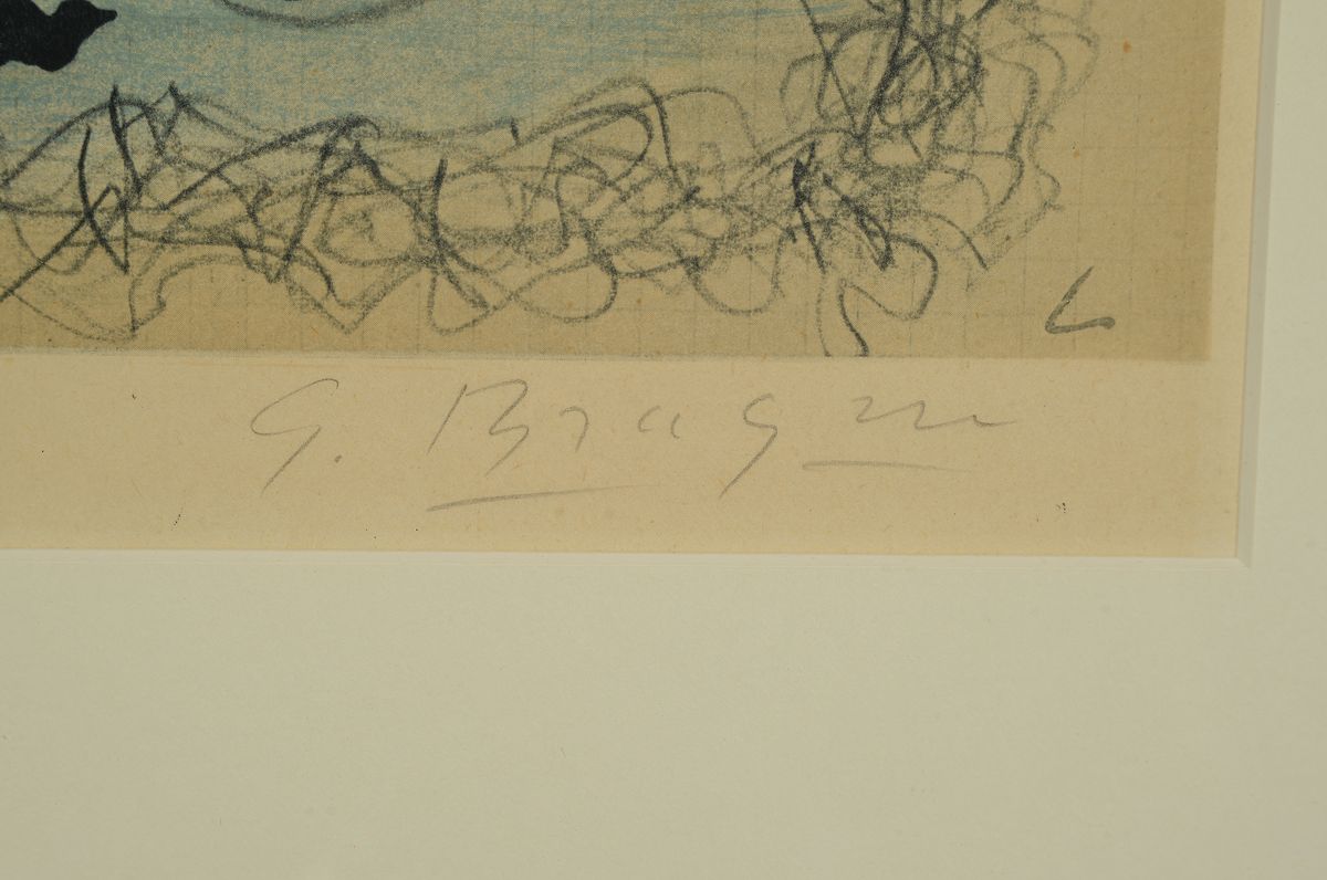 Detail a: Georges Braque, 1882-1963, Ohne Titel, Farboffset, handsigniert und num. 13/75, ca. 22.5x34.3cm, PP, u.Gl., R.