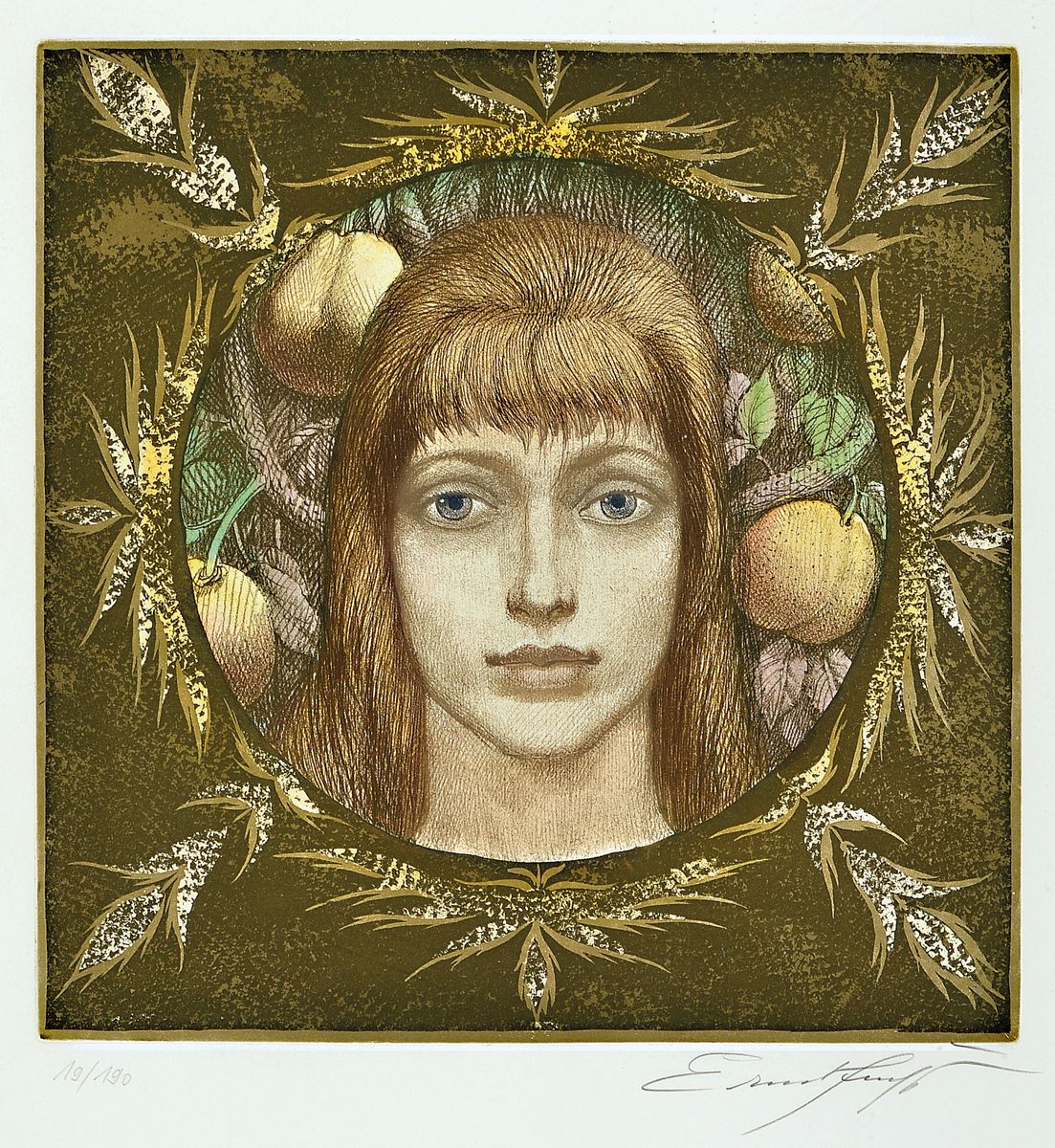 Ernst Fuchs, 1930-2015, drei Farbradierungen, alle handsigniert, alle num. 19/190, 20/190 und 24/190, je ca. 34x33cm, PP, u.Gl., R. ca. 61x51cm