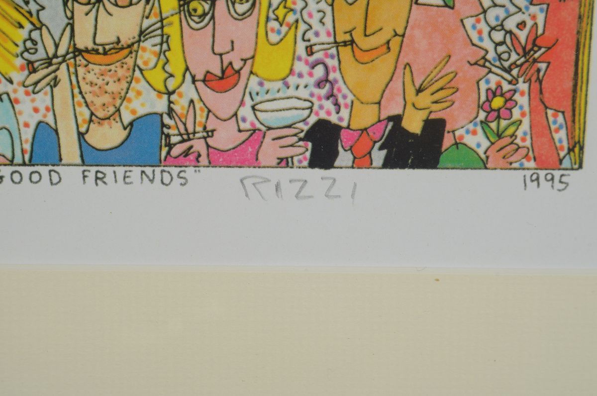 Detail a: James Rizzi, 1950-2011, Twenty five years of good taste, good times, and good friends, Farblithografie, handsign., dat. 1995, Motiv ca. 22,5x31 cm, ...