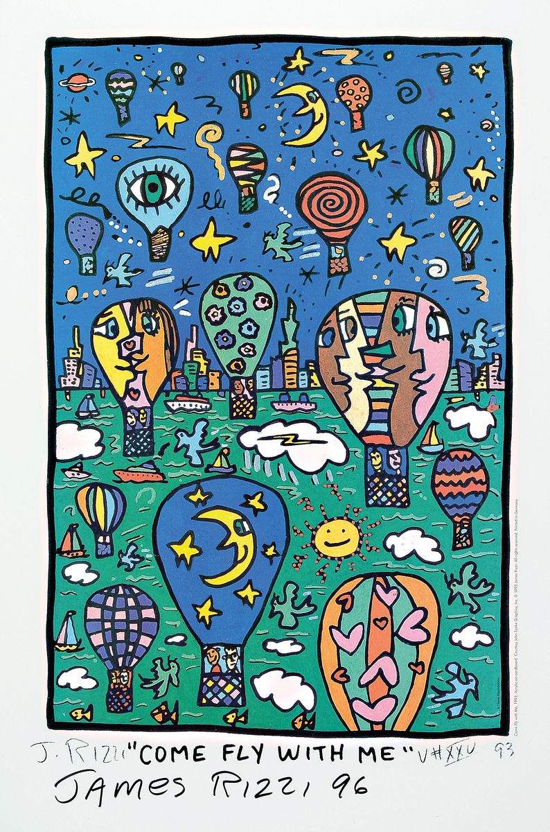 James Rizzi, 1950-2011 New York, Come fly with me, Farboffset handsigniert, datiert (19)93, Signatur nachträglich (19)96, ca. 69x49cm/ ca. 76x57cm, ...