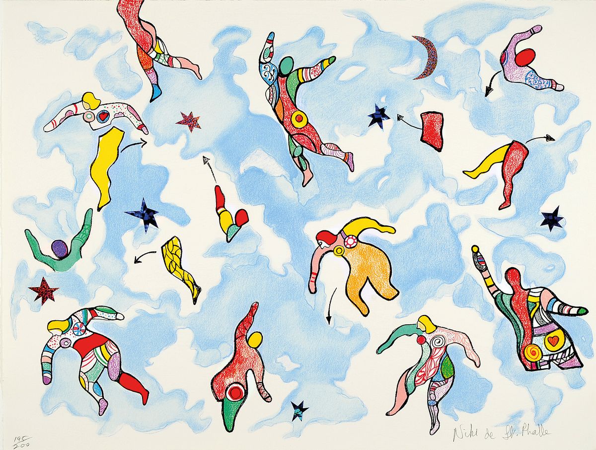Niki de Saint Phalle, 1930-2002, Farblithographie mit Metallfoliendruck, handsigniert und num. 145/200, ca. 52x68cm, PP, u.Gl., R. ca. 73x97cm