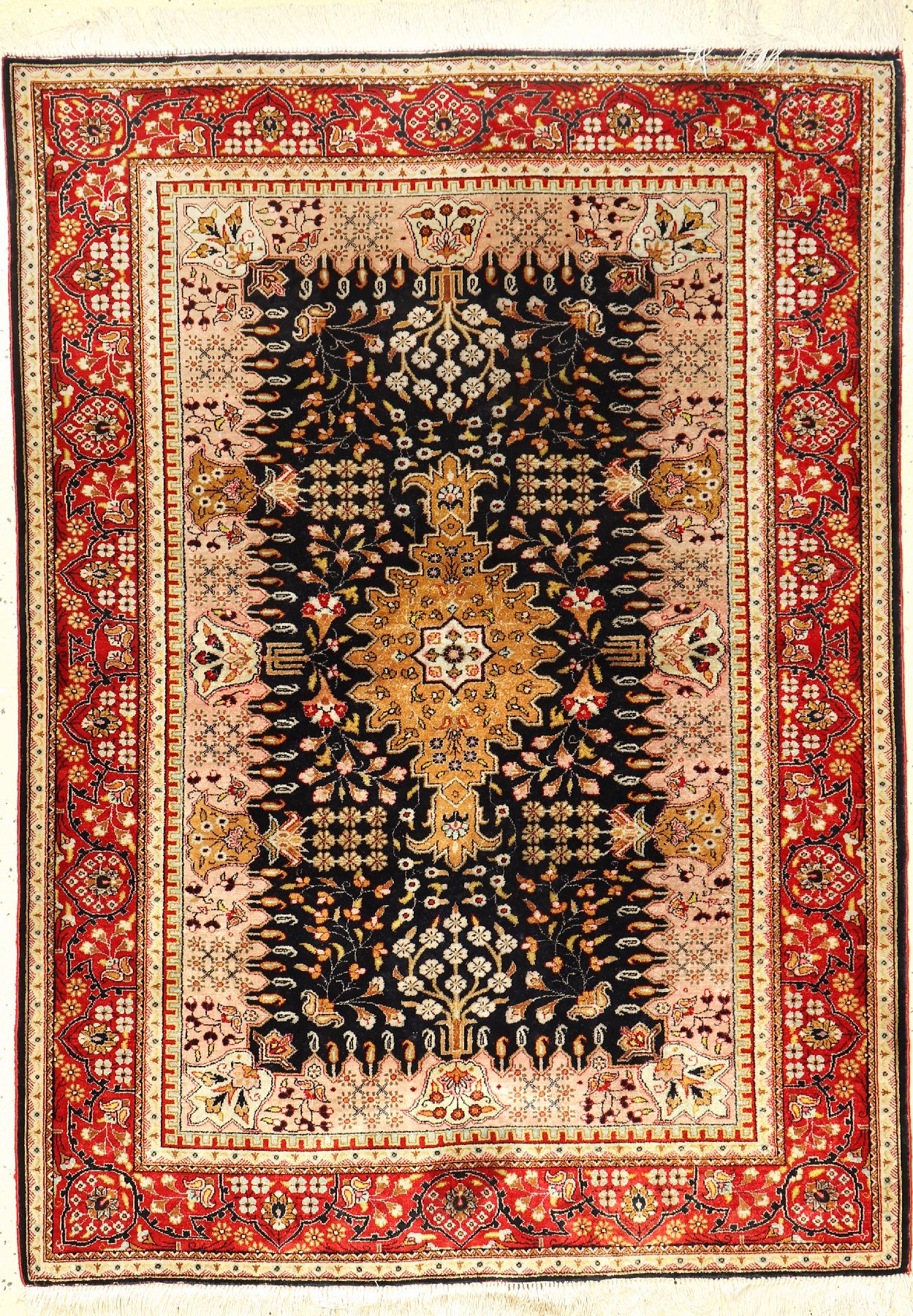 Ghom Seide, Persien, ca. 50 Jahre, reine Naturseide, ca. 152 x 102 cm, EHZ: 2