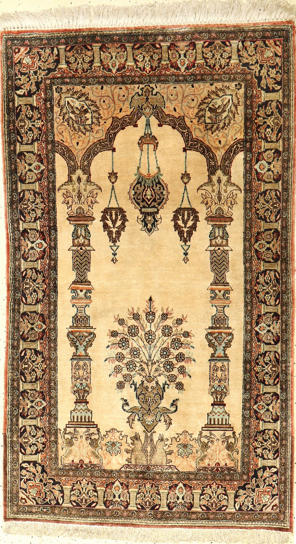 Ghom Seide, Persien, ca. 50 Jahre, reine Naturseide, ca. 134 x 78 cm, EHZ: 2