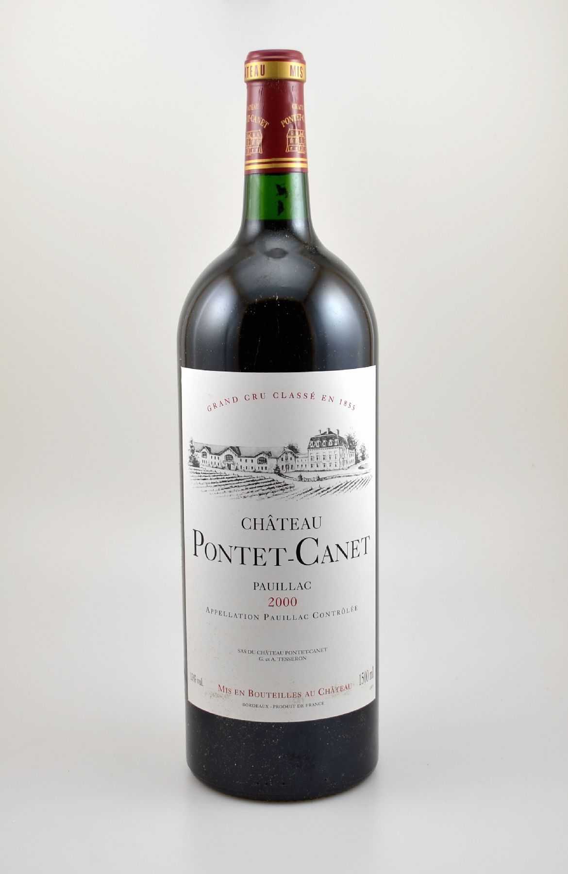 1 Magnumflasche 2000er Chateau Pontet Canet, Pauillac, Grand Cru Classe, ca. 150 cl, 13 % Vol., Füllstand: ca. into neck, hervorragender ...