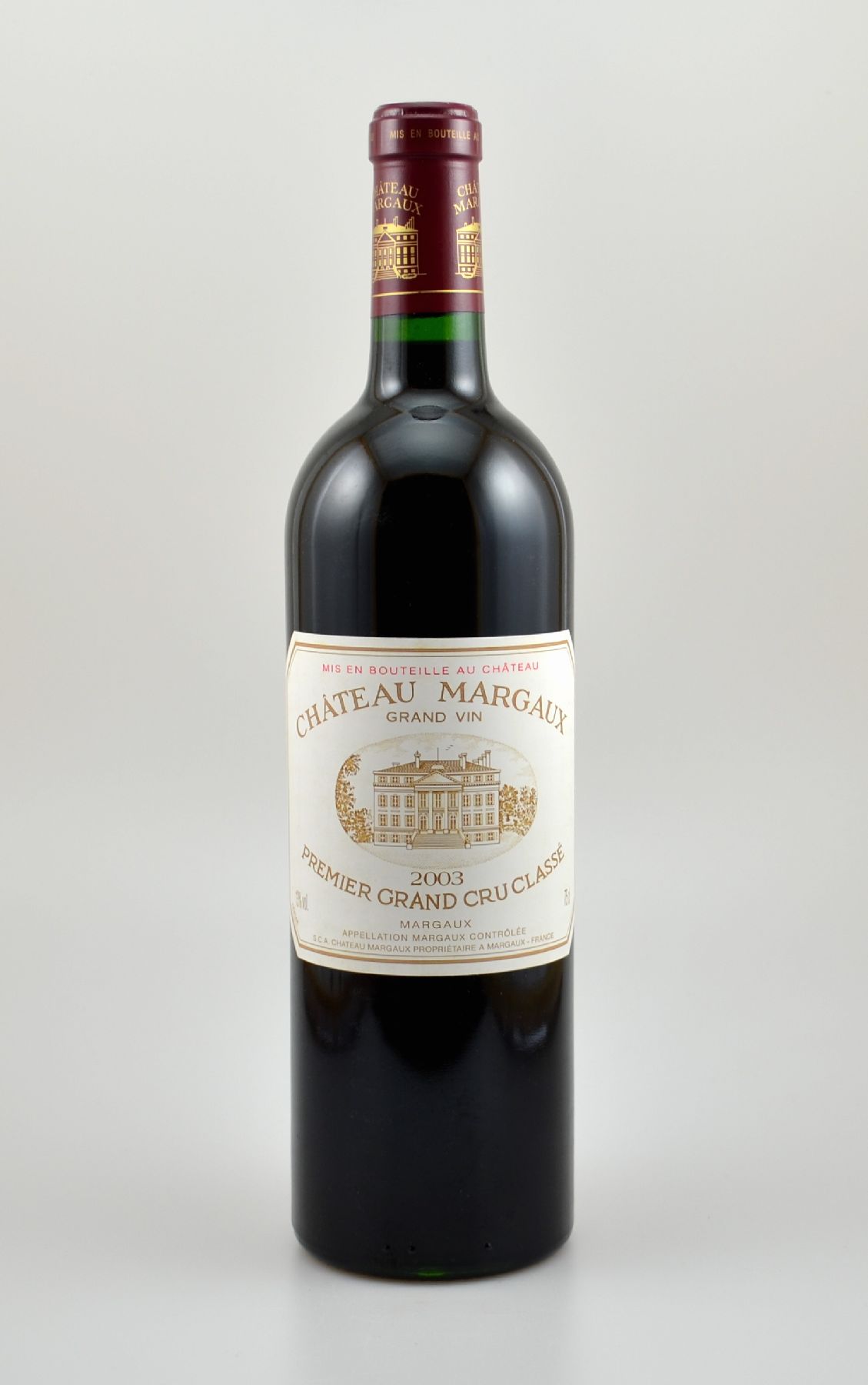1 Flasche 2003 Chateau Margaux, Margaux, Premier Grand Cru Classe, 75 cl, 13 % Vol., Füllstand: into neck, hervorragender Erhaltungszustand, ...