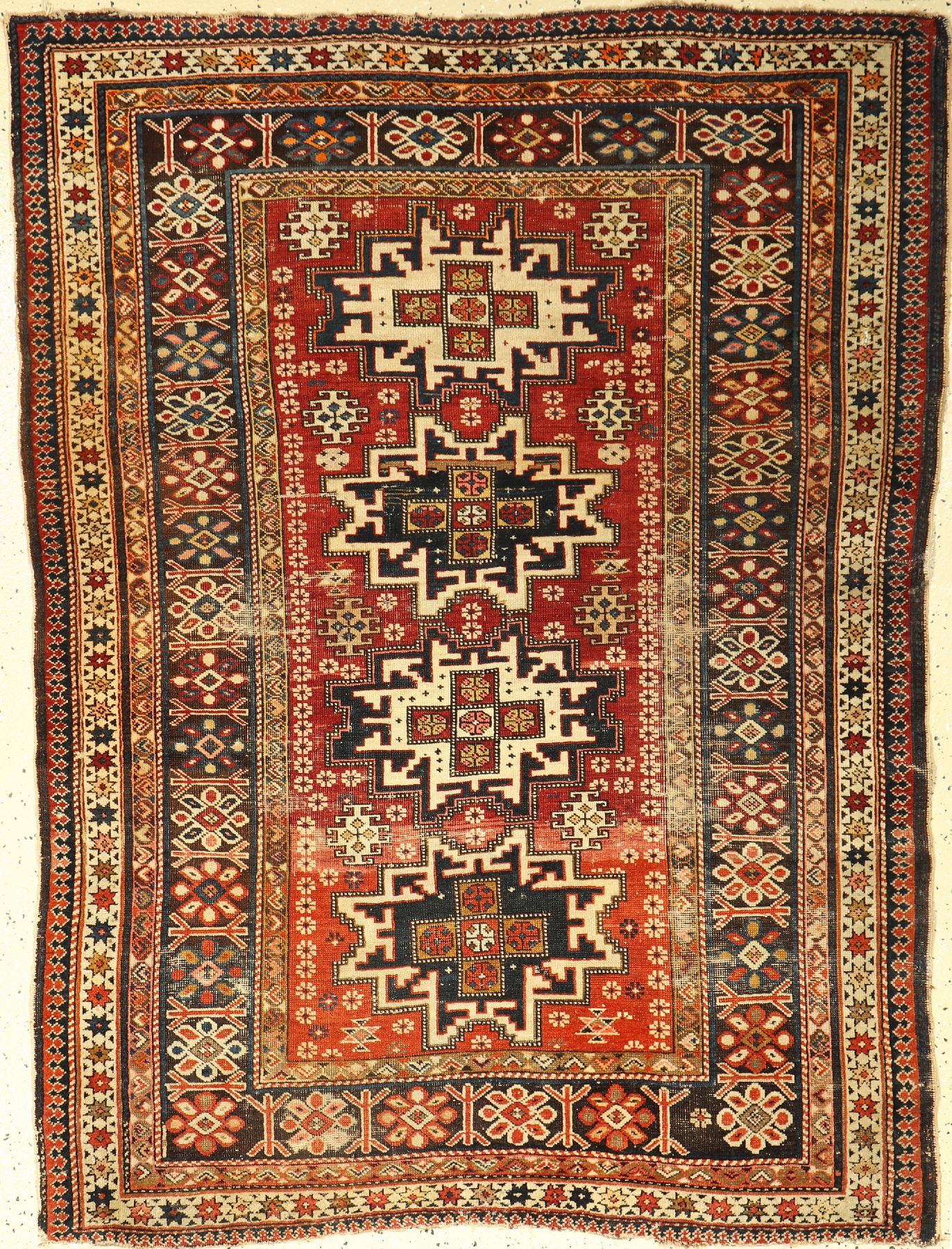 Lesghi antik, Kaukasus, Schirwan-Gebiet, um1890, Wolle auf Wolle, ca. 153 x 116 cm, EHZ: 4-5