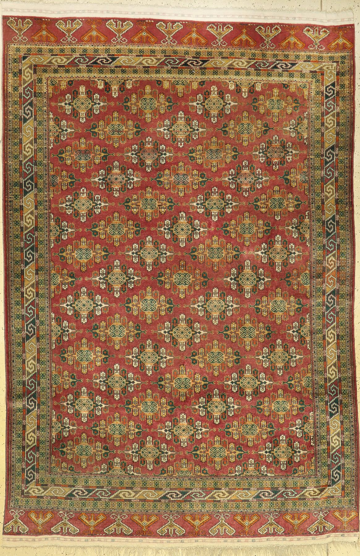 Bochara "Kepse-Gul", Rußland, ca. 50 Jahre,Wolle auf Wolle, ca. 300 x 197 cm, EHZ: 2 (verblaßt, verfärbt)