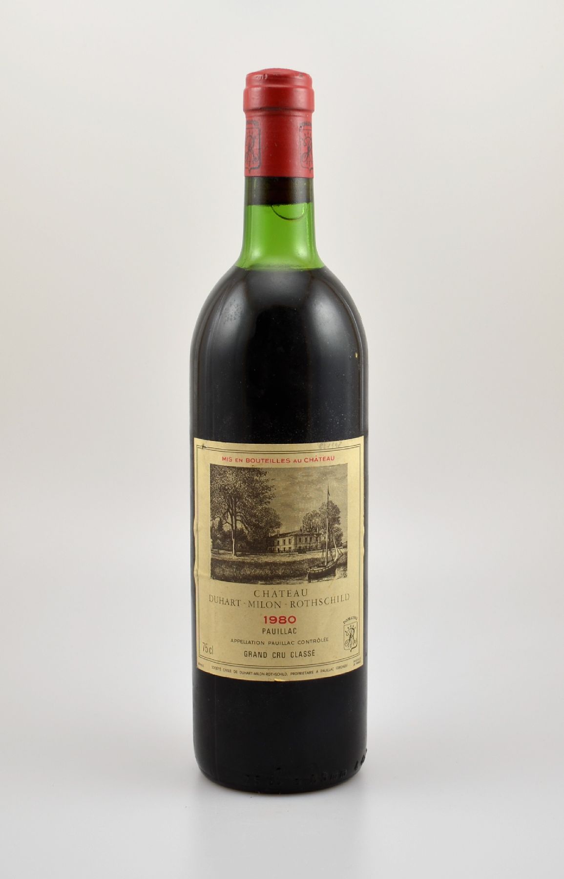 1 Flasche 1980 Chateau Duhart-Milon-Rothschild, Pauillac, Grand Cru Classe, ca. 75 cl, Füllstand: ca. upper mid shoulder, unverkostet, Provenienz: ...