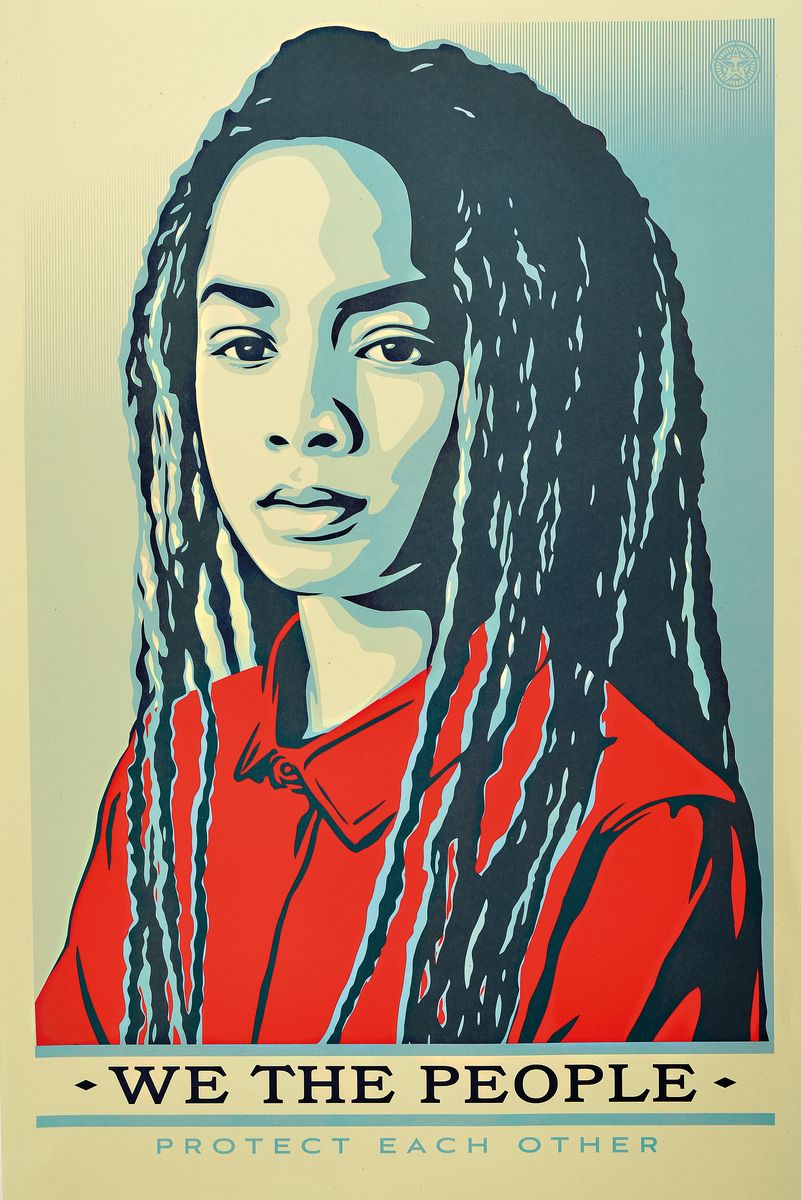 Shepard Fairey, geb. 1970, We the people, drei Siebdrucke, offene Edition, je ca. 91x61cm