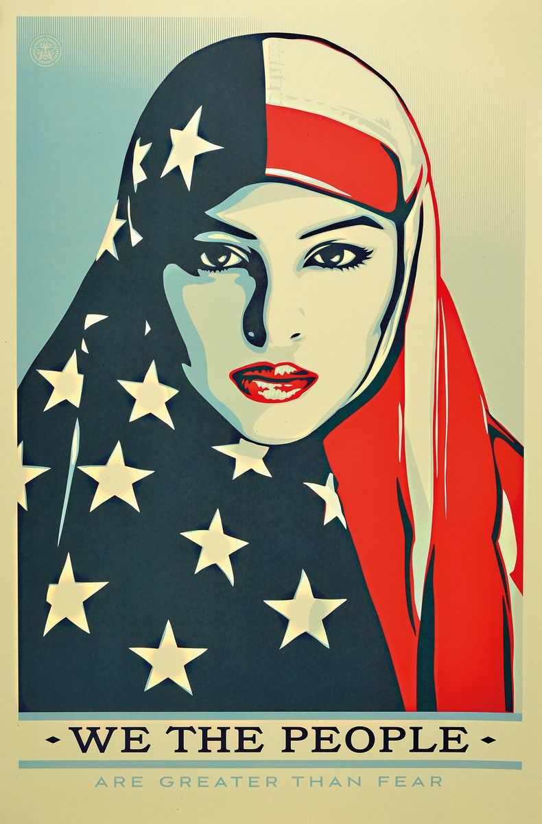 Detail a: Shepard Fairey, geb. 1970, We the people, drei Siebdrucke, offene Edition, je ca. 91x61cm