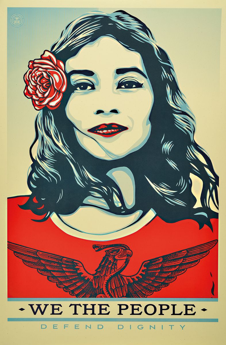 Detail b: Shepard Fairey, geb. 1970, We the people, drei Siebdrucke, offene Edition, je ca. 91x61cm