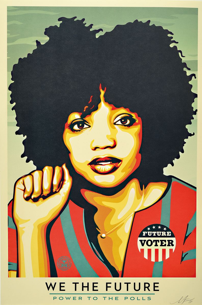 Detail b: Shepard Fairey, geb. 1970, we the future, drei Siebdrucke, alle handsigniert, je ca. 91 x 61cm
