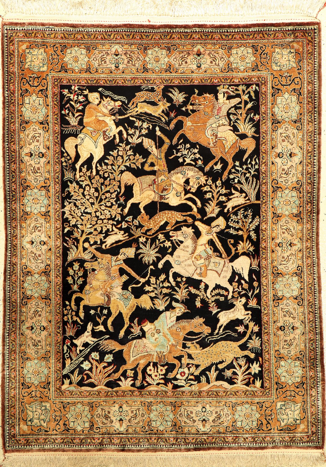 Ghom Seide, Persien, ca. 50 Jahre, reine Naturseide, ca. 153 x 112 cm, EHZ: 2