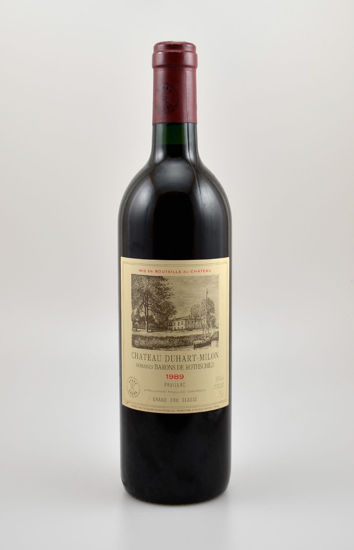 1 Flasche 1989 Chateau Duhart-Milon, Domaines Barons de Rothschild, Pauillac, Gran Cru Classe, 12,5 % Vol., ca.75 cl, Füllstand: ca. into neck, ...