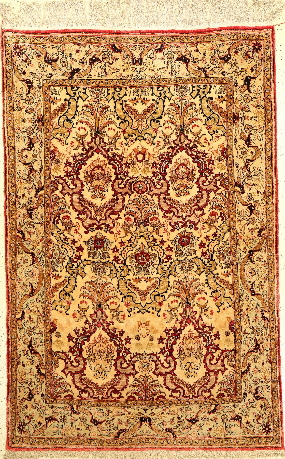Ghom Seide, Persien, ca. 60 Jahre, reine Naturseide, ca. 162 x 106 cm, EHZ: 2-3