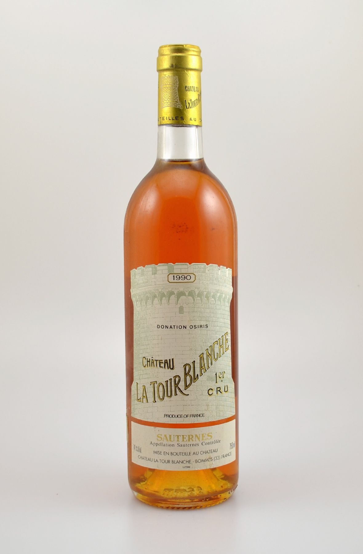1 Flasche 1990 Chateau La Tour Blanche, Sauternes, 1er Cru, ca. 75 cl, 14 % Vol., Füllstand: ca. into neck, unverkostet, Provenienz: Aus einer ...
