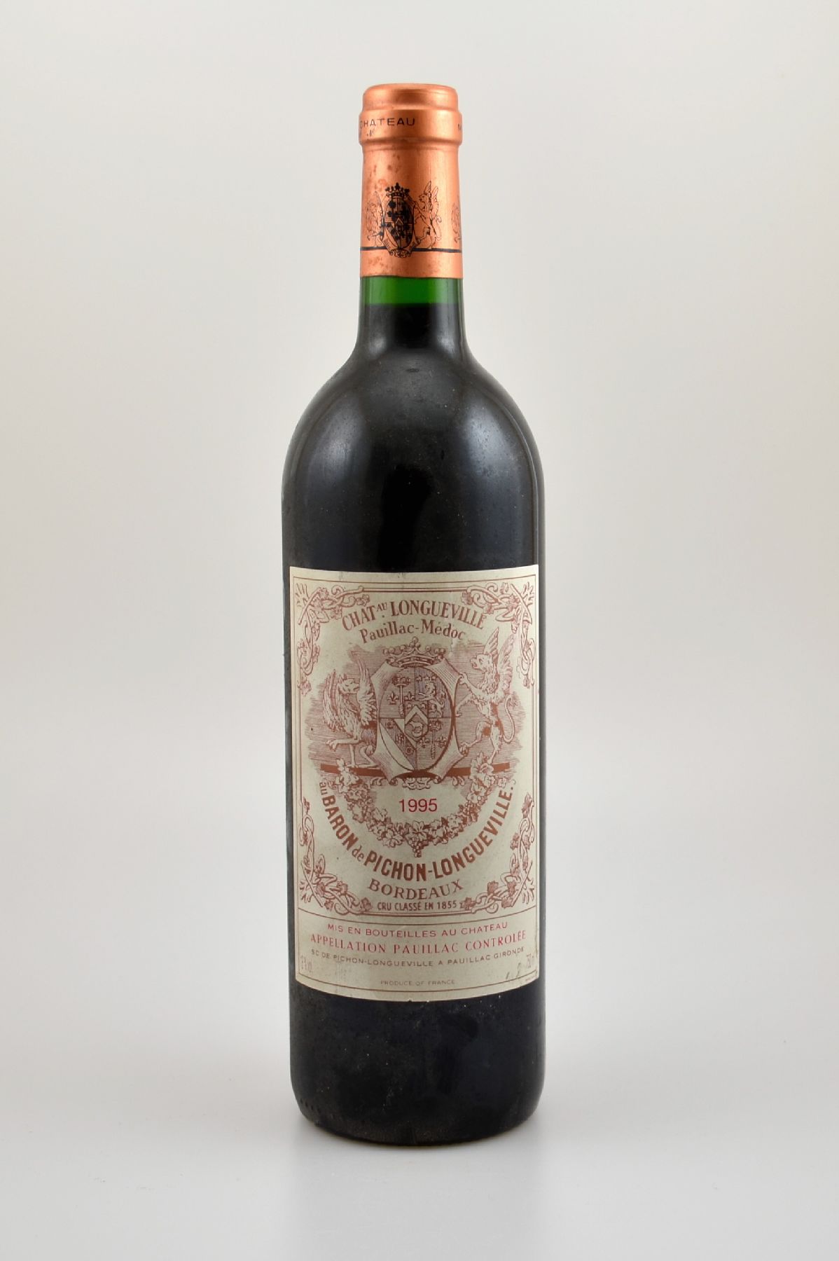 1 Flasche 1995 Chateau Longueville Baron de Pichon Longueville, Pauillac-Medoc, ca. 75 cl, 13 % Vol., Füllstand: into neck, unverkostet, Provenienz: ...