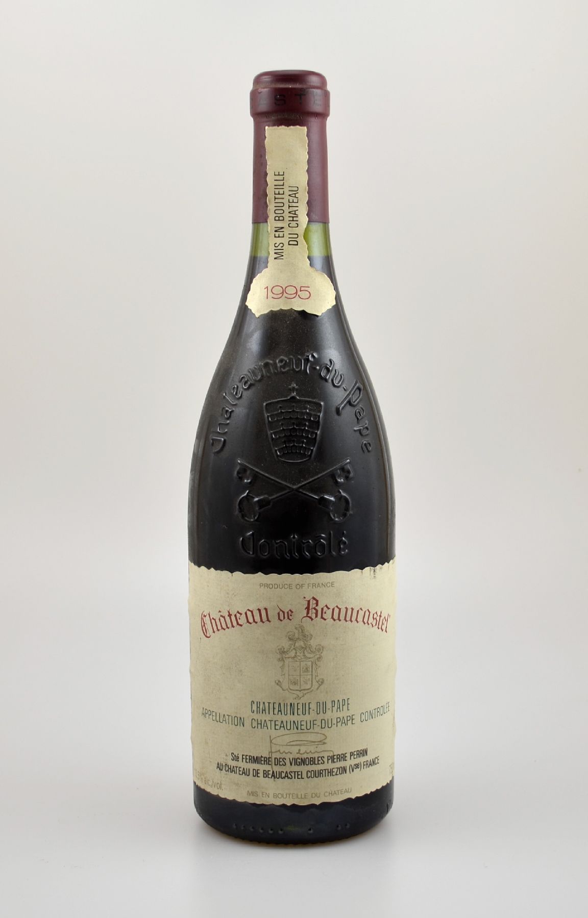 1 Flasche 1995 Chateau de Beaucastel Chateauneuf-du-Pape, ca. 75 cl, 13,5 % Vol.,Abstand zwischen Kapsel und Wein: ca. 1 cm, unverkostet, Provenienz: ...