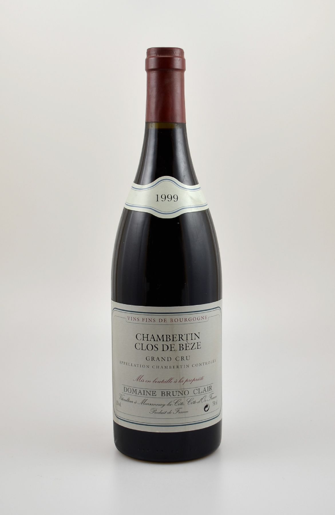 1 Flasche 1999 Chambertin Clos de Beze, Domaine Bruno Clair, ca. 75 cl, 13 % Vol., Füllstand: ca. high fill, guter Erhaltungszustand, unverkostet, ...
