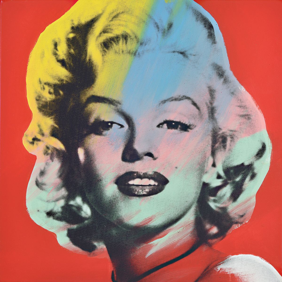 Steve Kaufmann, 1960 - 2010, Marylin, Serigraphie auf Leinwand, farbig von Hand überarbeitet, verso mit Galeriestempel und Signatur, num. 50/50, ca. ...