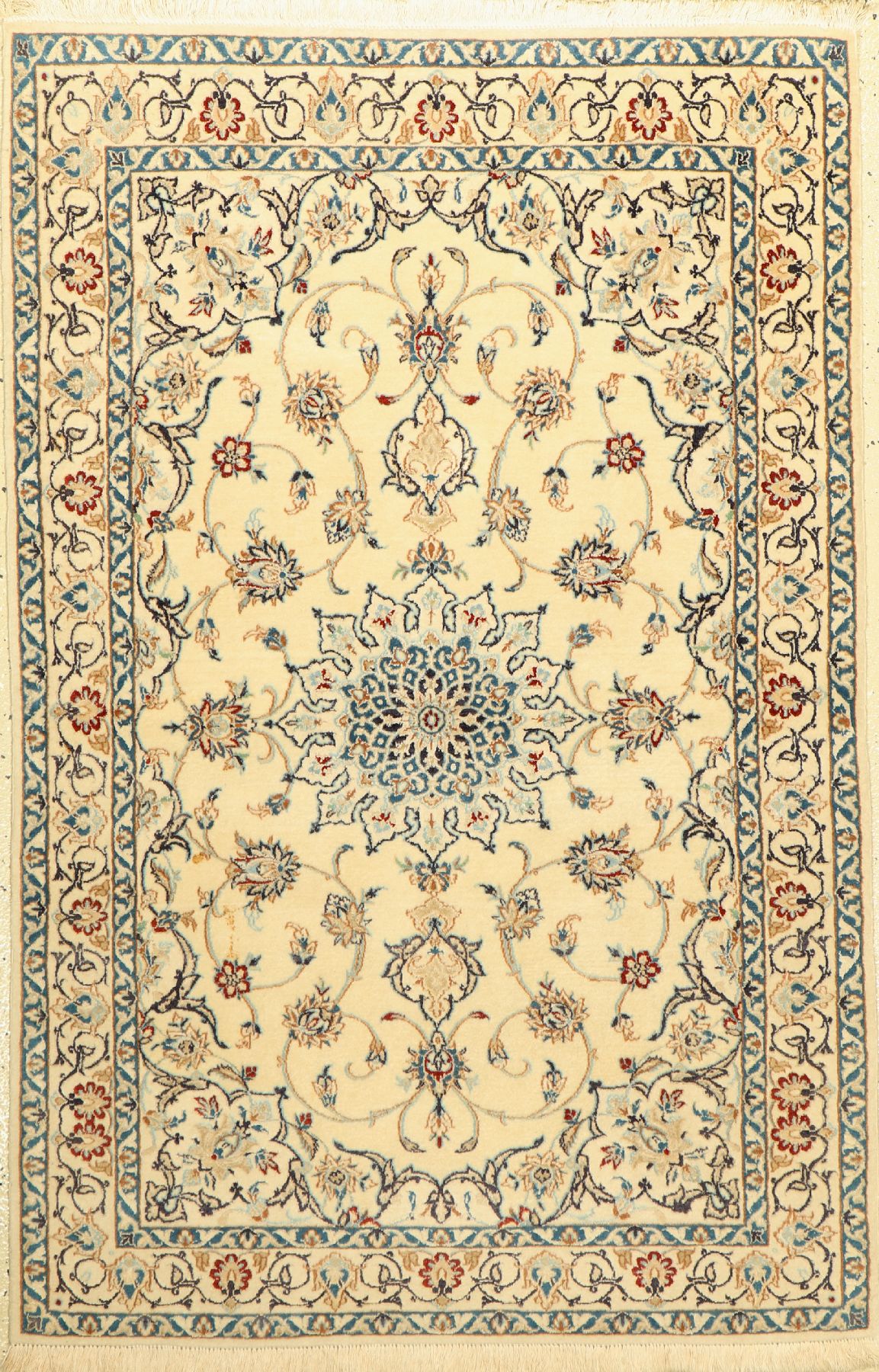 Nain fein(6 La), Persien, ca. 30 Jahre, Korkwolle mit Seide, ca. 139 x 90 cm, EHZ: 2