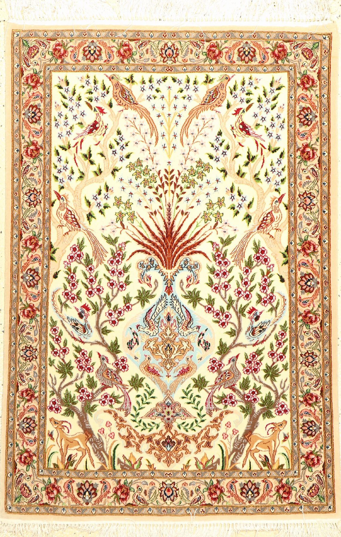 Esfahan fein, Persien, ca. 20 Jahre, Korkwolle mit und auf Seide, ca. 120 x 81 cm, EHZ: 2