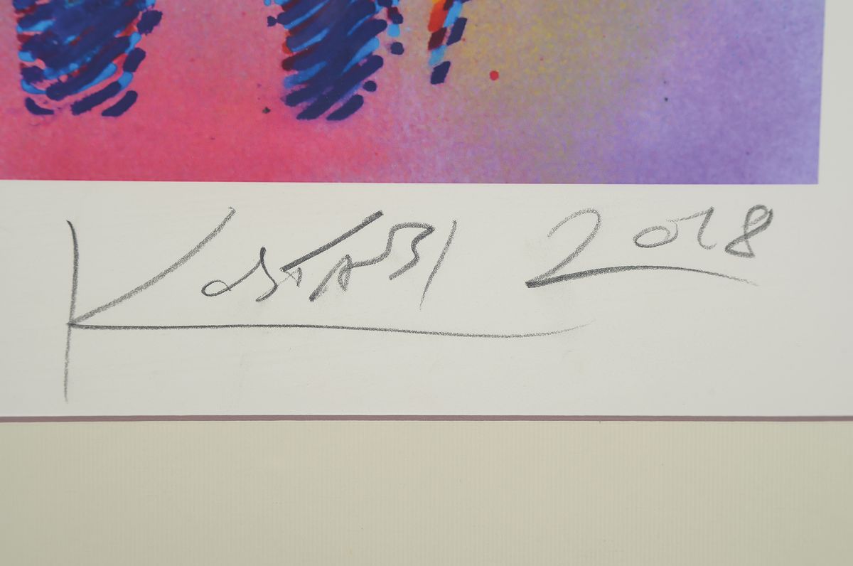 Detail a: Mark Kostabi, geb. 1960, Farbsiebdruck von 2018, handsigniert und num. 26/50, ca. 71x44cm, PP, u.Gl., R. ca. 94x63cm