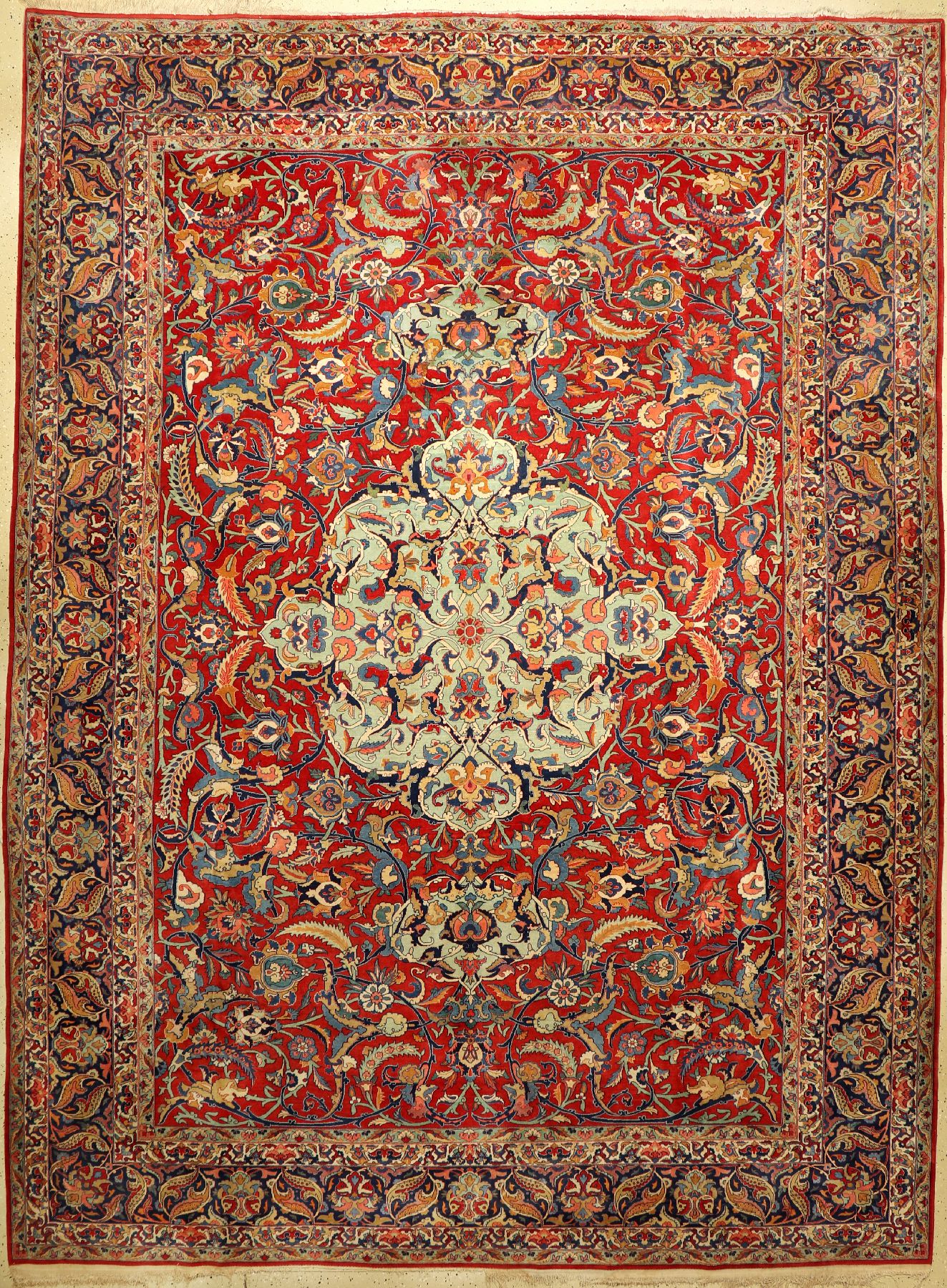 Keschan fein, Persien, um 1930, Korkwolle, ca. 407 x 301 cm, EHZ: 2-3