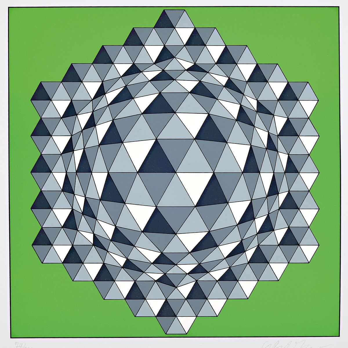 Detail a: Viktor Vasarely, 1906-1997, zwei Farbserigraphien, num. 74/250 und 80( 250, beide handsigniert, 40 x 37.5 cm