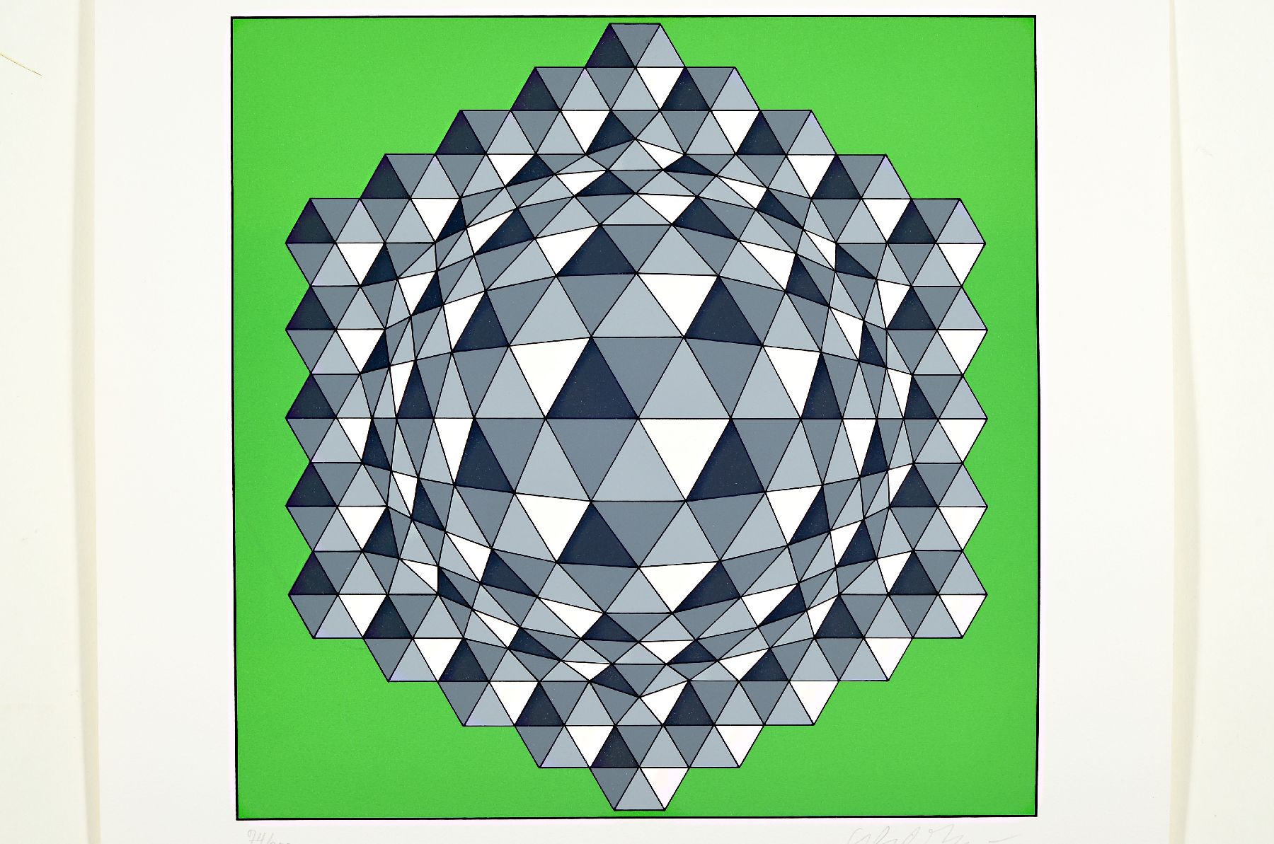 Detail b: Viktor Vasarely, 1906-1997, zwei Farbserigraphien, num. 74/250 und 80( 250, beide handsigniert, 40 x 37.5 cm