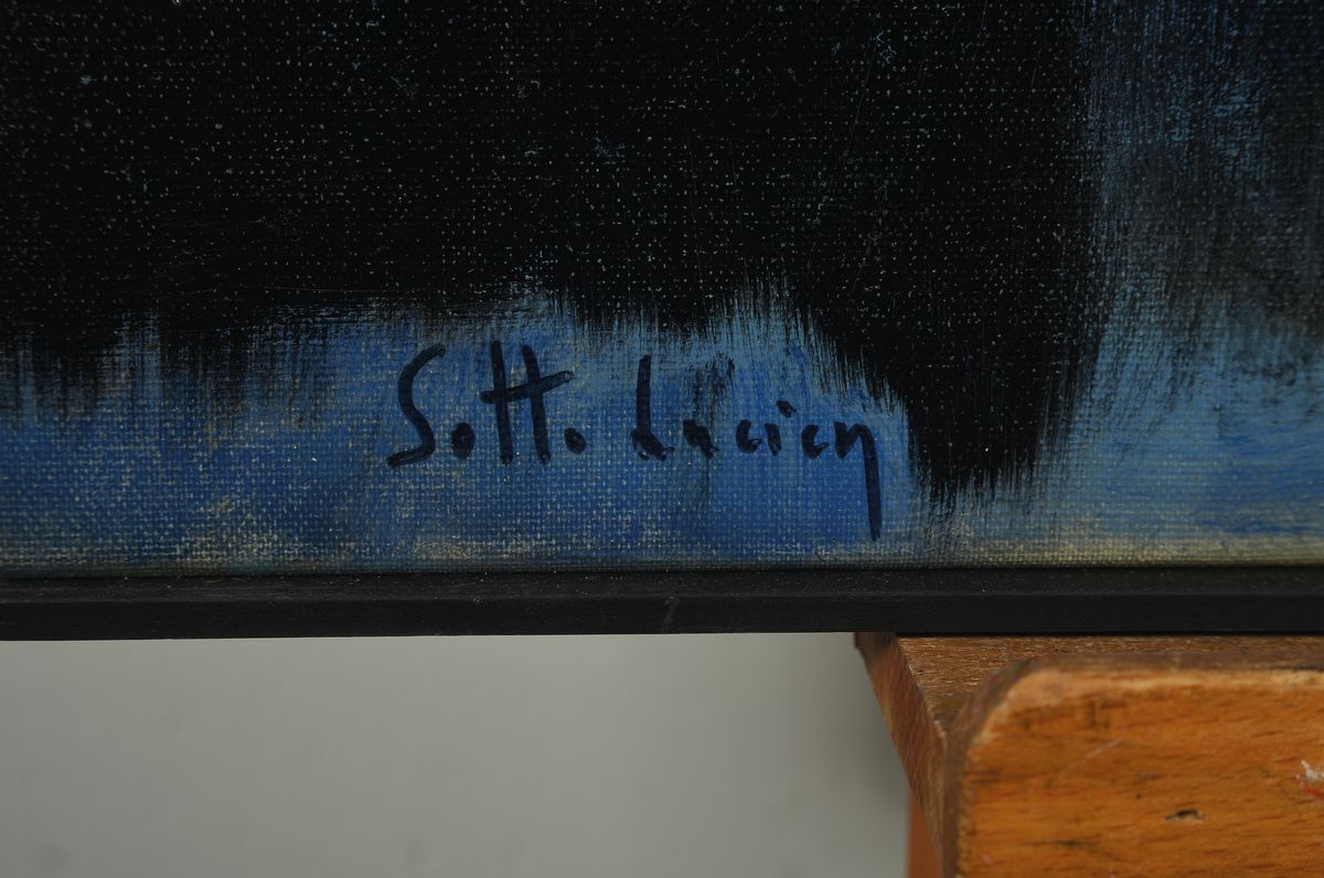 Detail a: Lucien Sotto, zeitgenössischer Belgischer Künstler, sign., ca. 102x81 cm, Leisten