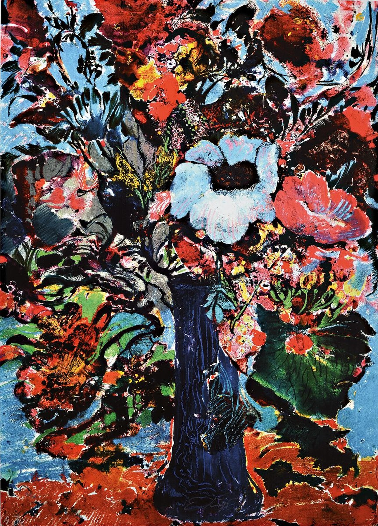 Ernst Fuchs, 1930-2015, Blumenbouquet, Giclee auf Lwd, handsign., num. 187/300, ca. 82x61 cm