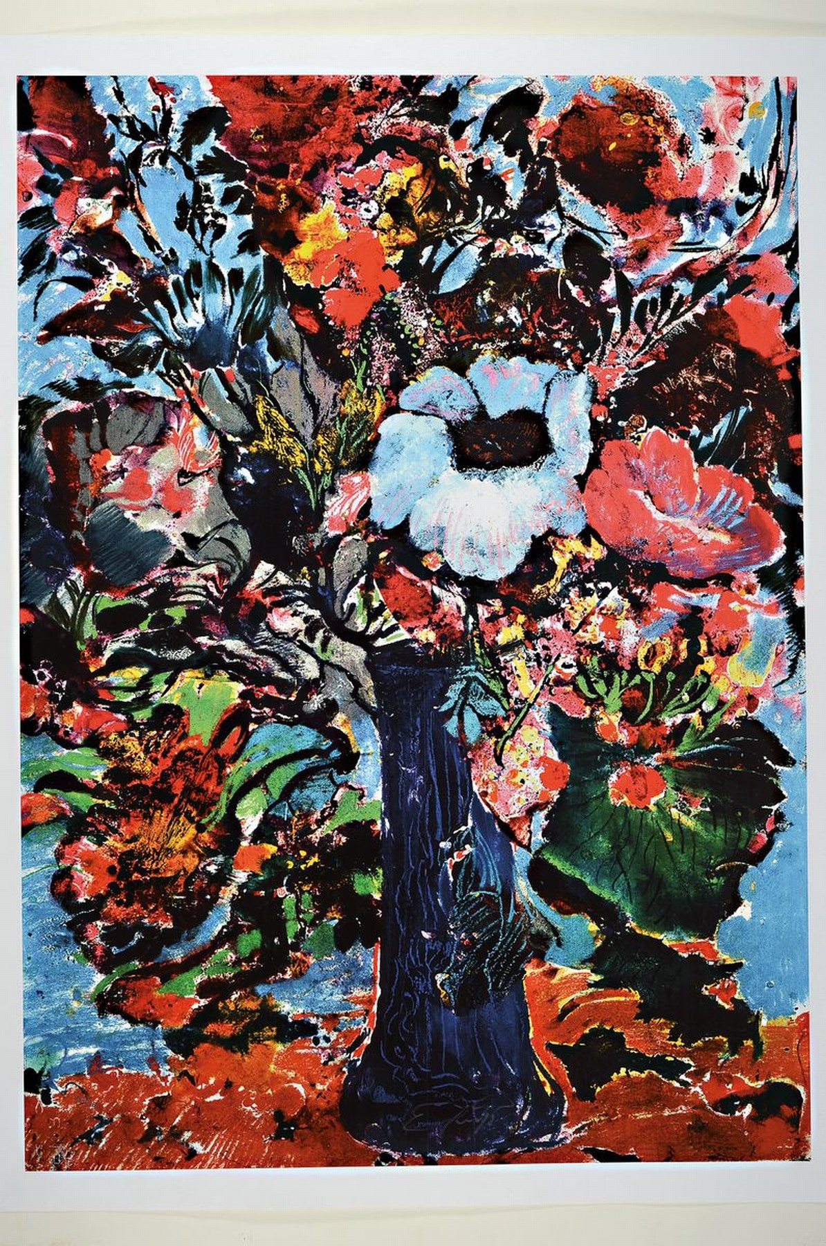 Detail k: Ernst Fuchs, 1930-2015, Blumenbouquet, Giclee auf Lwd, handsign., num. 187/300, ca. 82x61 cm