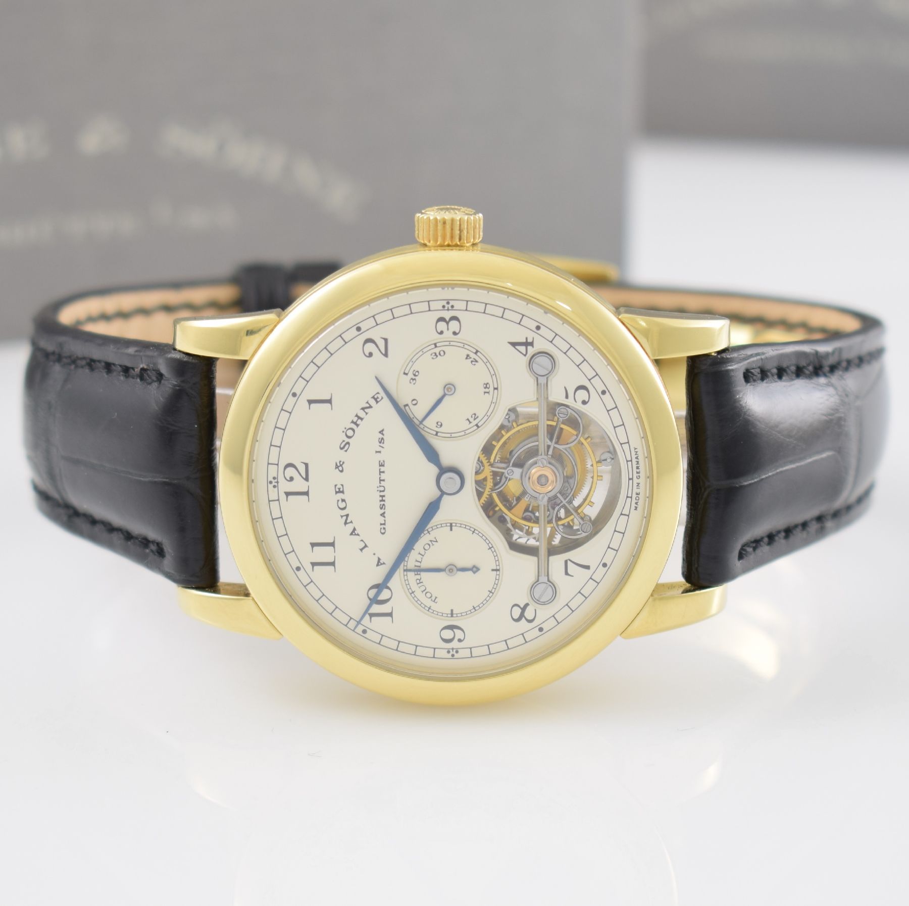 Detail a: A. LANGE & SÖHNE hochfeines & seltenes Tourbillon Pour le Mérite in GG 750/000, Ref. 701.001, auf 150 Stück limitiertes Sondermodell, 3-teil. Geh. ...