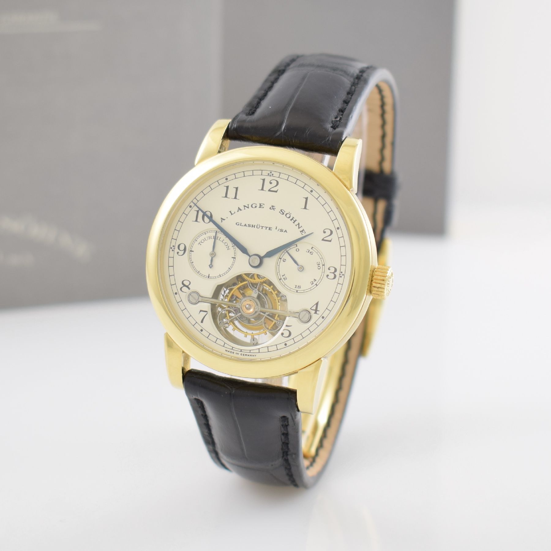 Detail c: A. LANGE & SÖHNE hochfeines & seltenes Tourbillon Pour le Mérite in GG 750/000, Ref. 701.001, auf 150 Stück limitiertes Sondermodell, 3-teil. Geh. ...