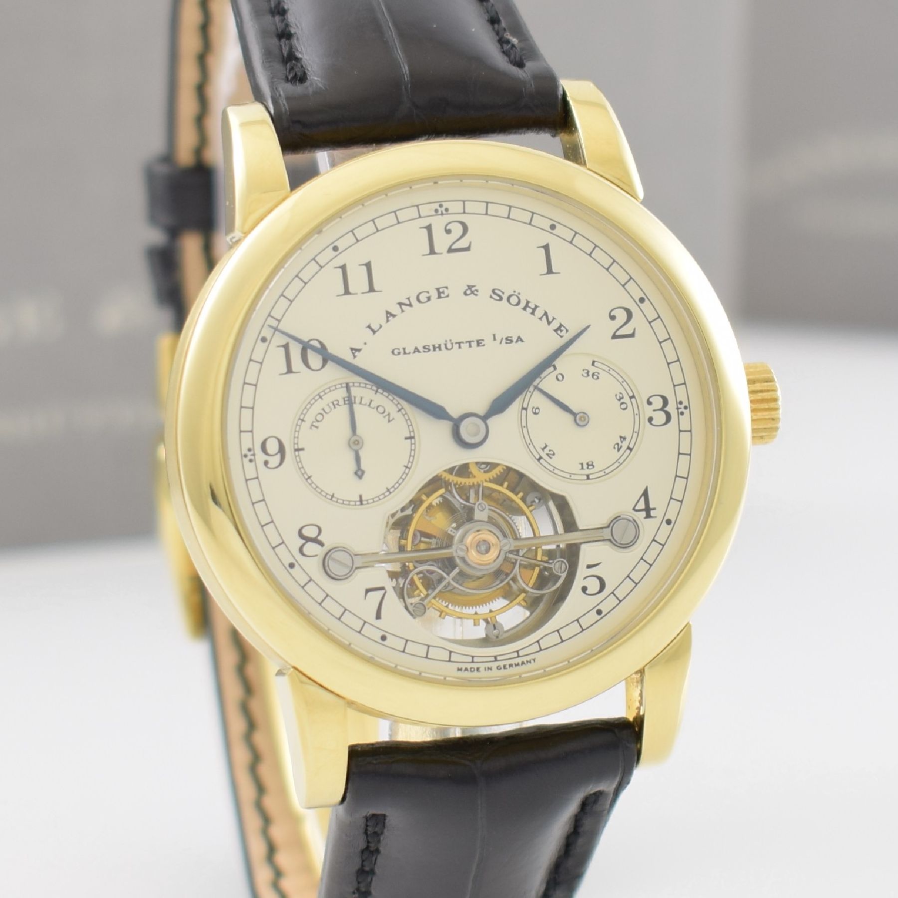 Detail f: A. LANGE & SÖHNE hochfeines & seltenes Tourbillon Pour le Mérite in GG 750/000, Ref. 701.001, auf 150 Stück limitiertes Sondermodell, 3-teil. Geh. ...