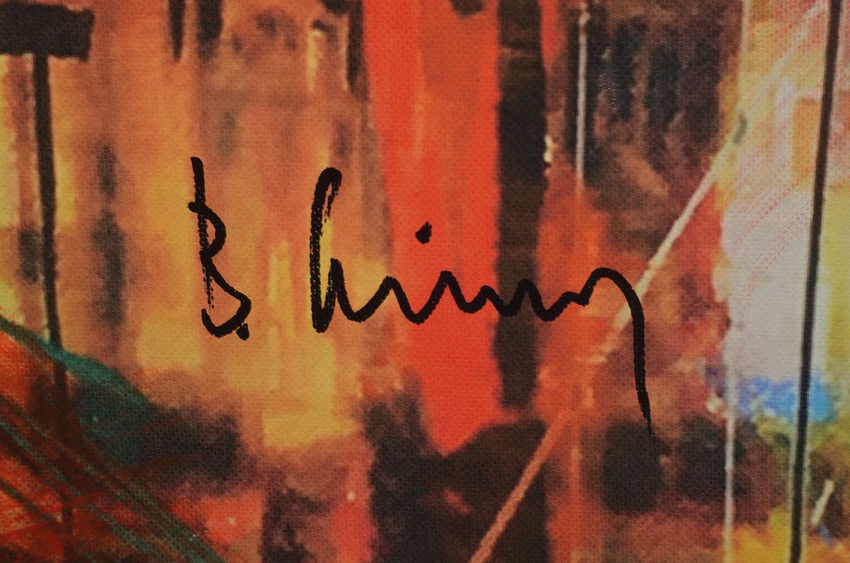 Detail a: Bernd Klimmer , geb. 1940, lebt und arbeitet in Kaiserslautern-Morlautern, Akademiedozent, erfolgreicher Autor von Kunst-Büchern, Hier: Acryl, ...