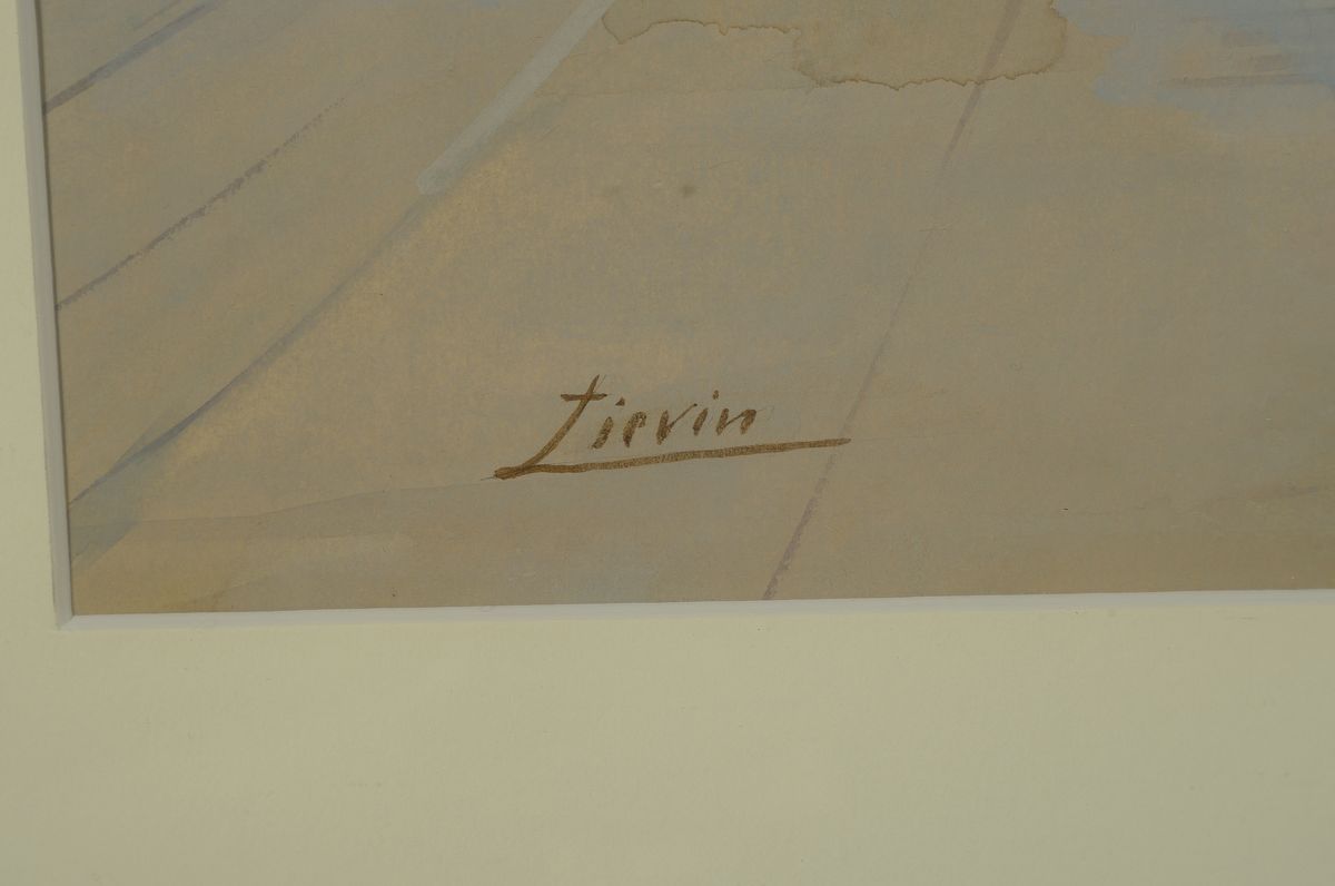 Detail a: Jacques Lievin, eigentl. Eugene Galien-Laloue, 1854-1941, Straßenszene aus Paris, Aquarell auf Papier, links unten signiert: Lievin, ca. 40x60cm, ...
