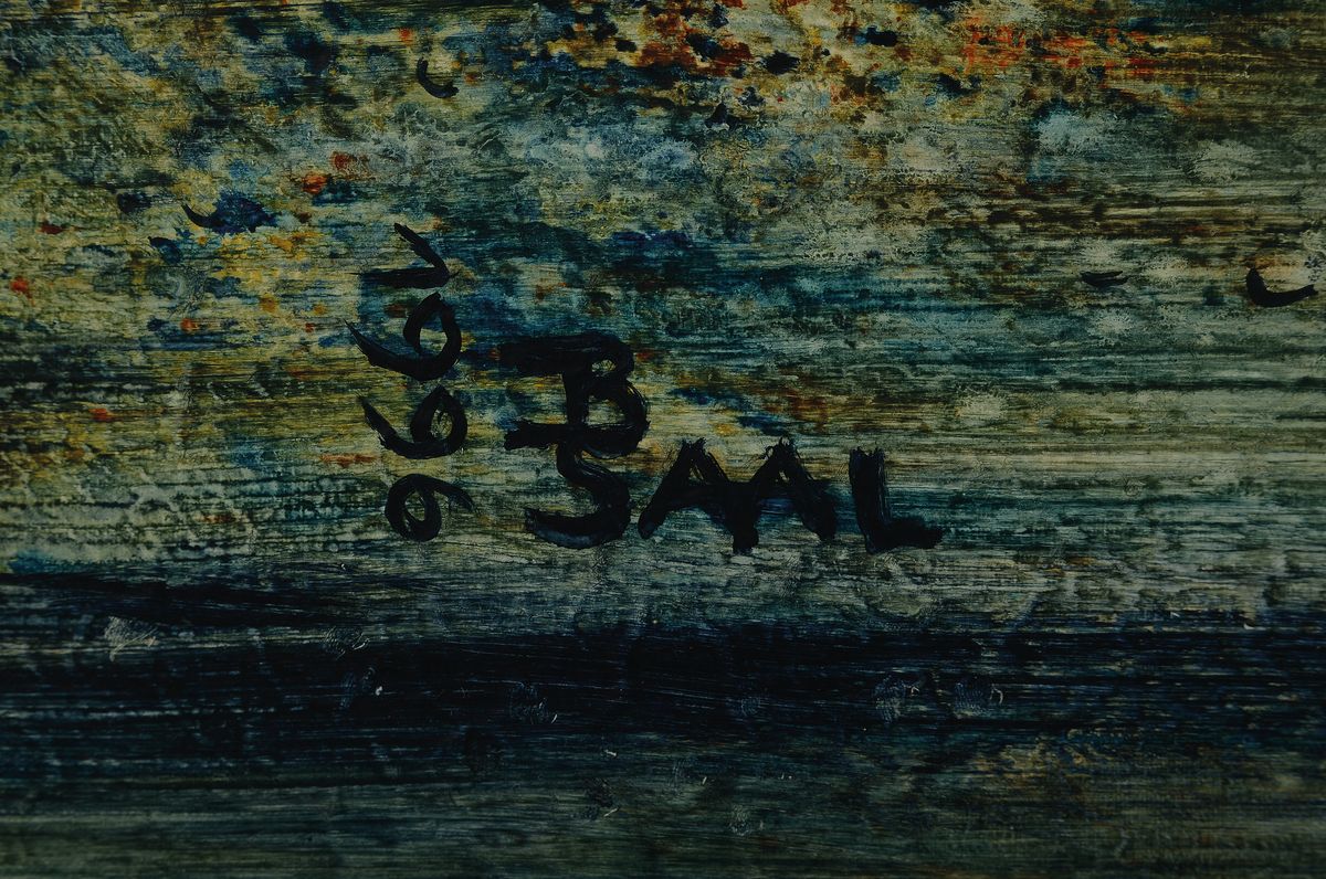 Detail a: Irmgard Böhmer-Saal, geb. 1950 Speyer, Ägyptische Botschaft, rückseitig so betitelt, Öl/Lwd, signiert und dat. 1996, ca. 99x69cm, R. mit ...