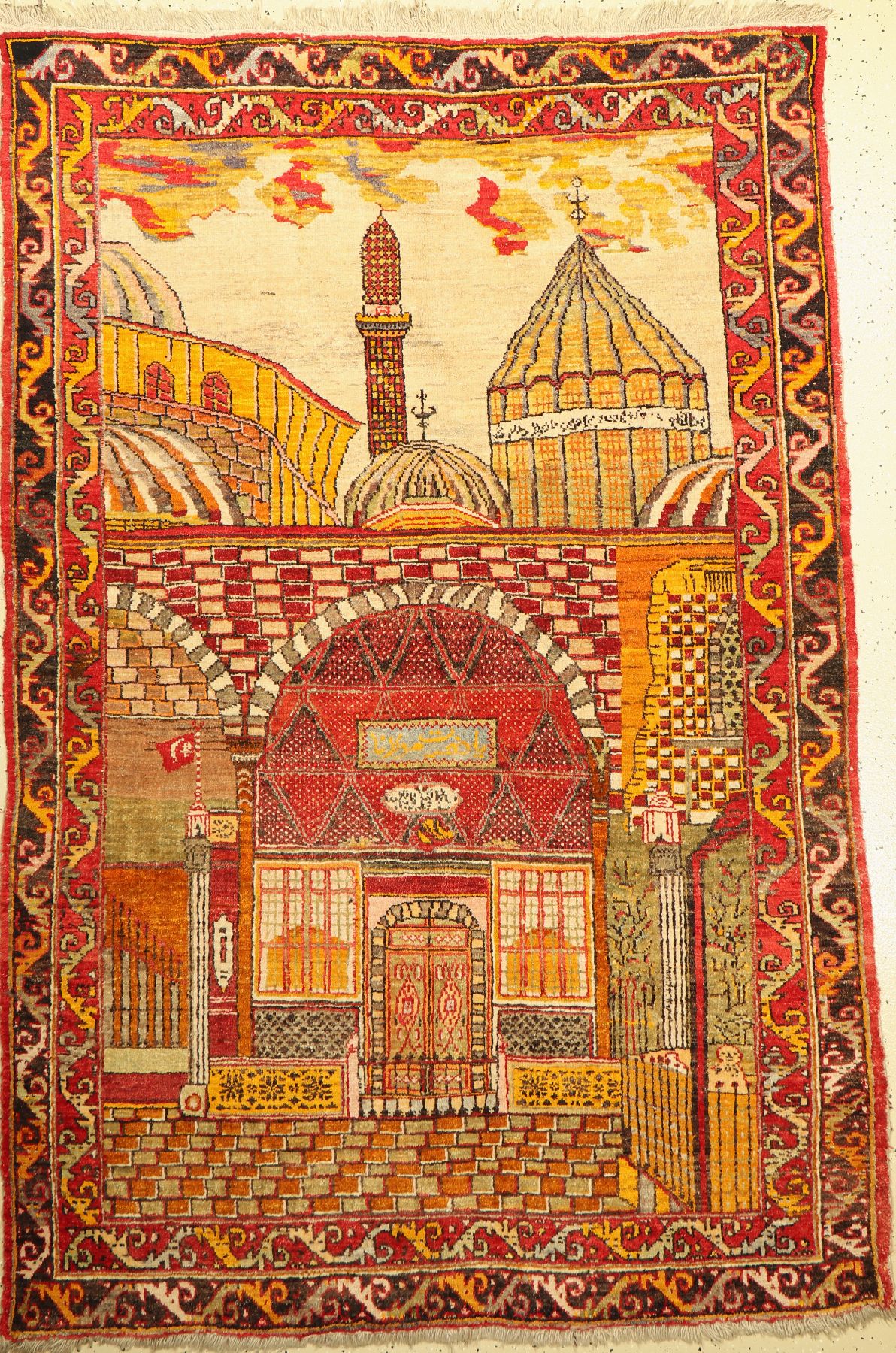 Sivas "Bildteppich" alt, (Mevlana), Türkei,um 1930, Wolle auf Wolle, ca. 216 x 144 cm, EHZ: 2