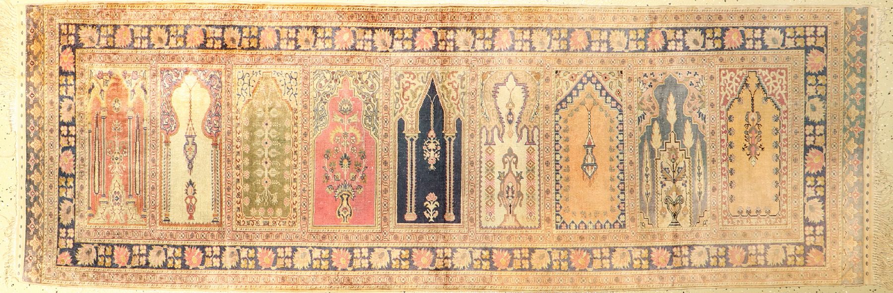 Seiden Kaisery "Flosh" alt, Saf, Türkei, um1940, Floshseide, ca. 237 x 80 cm, EHZ: 3