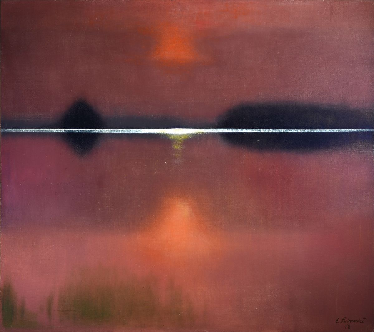 Edmond Lubowski, 1918 Poznan-1993, Rotes Bild IV, Öl/Lwd, signiert und datiert 78, ca. 115x130cm, Rahmen mit Schattenfuge, ehem. Galeriepreis 1979: ...