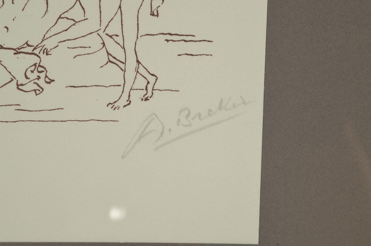 Detail a: Arno Breker, 1900-1991, Neptun mit Gefolge, Lithographie, handsigniert, ca. 15x21cm, u.Gl., R. ca. 22x31cm