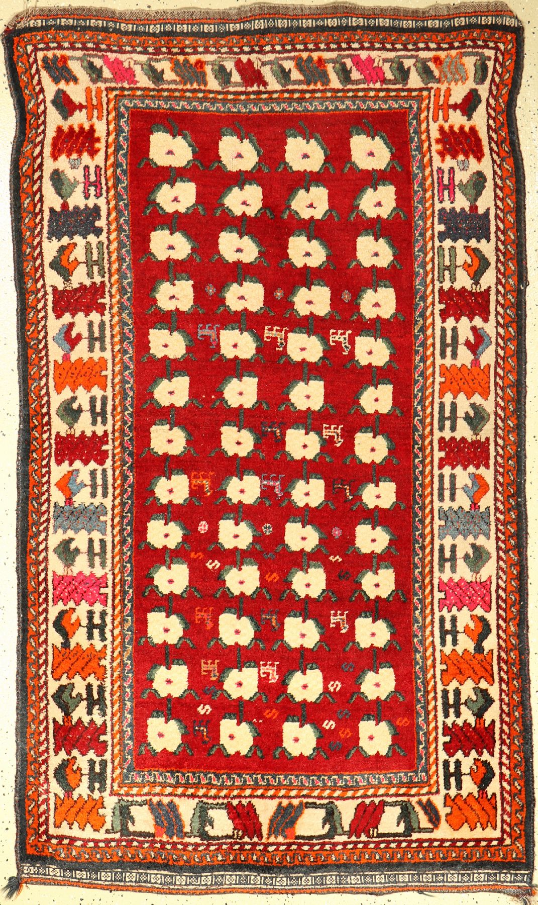 Ghaschgai Gabbeh alt, Persien, um 1950, Wolle auf Wolle, ca. 200 x 115 cm, EHZ: 2-3